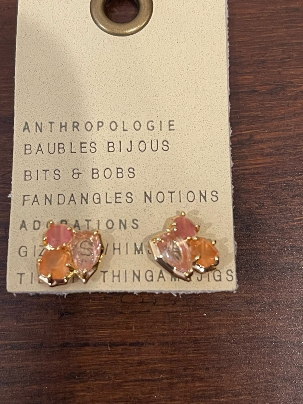 pink Clustered Stone Post Earrings nwt